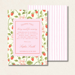 A berry sweet girl is on the way Baby Shower サンキューカード