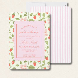 A berry sweet girl is on the way strawberry 招待状