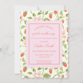 A berry sweet girl strawberry scalloped 招待状 (正面)