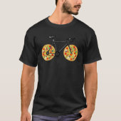 A bicycle with pizza shaped wheels  Bicycle pizza Tシャツ (正面)