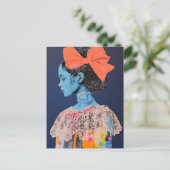 A big bow in her hair lady Collage ポストカード (スタンド正面)