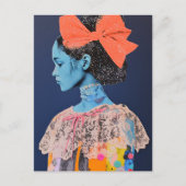 A big bow in her hair lady Collage ポストカード (正面)