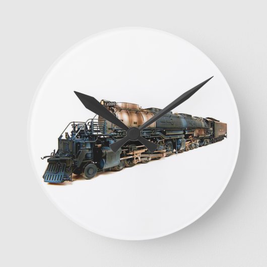 A Big Boy Steam Locomotive ラウンド壁時計 (正面)