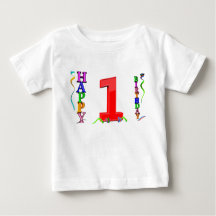 A Big Red 1の間のカラフルハッピーバースデー