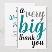 『A BIG THANK YOU ACREVATIONティール（緑がかった色）』 サンキューカード (正面/裏面)