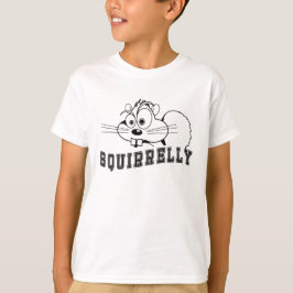 A Bit Squirrelly Squirrel Black Line Art Kids T-Sh Tシャツ