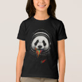 A black and white panda bear wearing a space suit トライブレンドＴシャツ (正面)