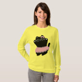 "A Black Cat Comes to Life in a Dance Skirt." Tシャツ (正面フル)