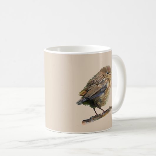 A blackbird fledgling  コーヒーマグカップ (正面右)