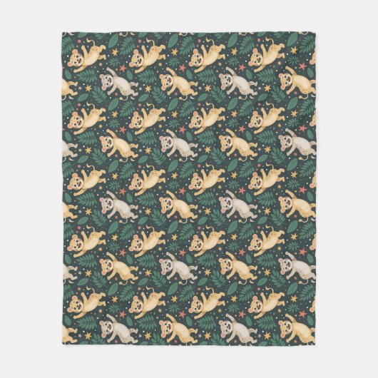 A blanket's front side features a repeating  フリースブランケット (正面)