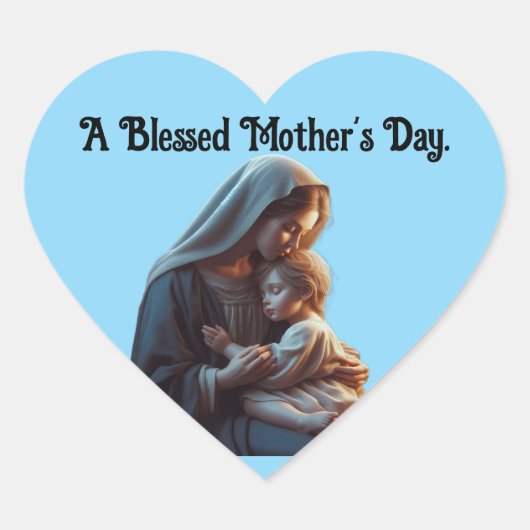 A Blessed Mother's Day Heart Shaped Sticker ハートシール (正面)