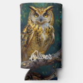 A Blue and Gold Majestic Owl   スリム缶クーラー (裏面)