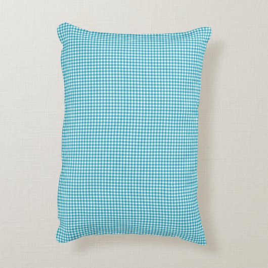 A blue and white gingham-patterned pillow  アクセントクッション (裏面(縦))