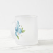 A Blue butterfly frosted glass Mug フロストグラスマグカップ (正面左)