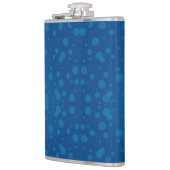 A blue hip flask with a silver cap フラスク (左)