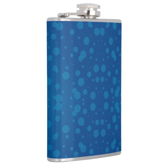 A blue hip flask with a silver cap  フラスク (右)