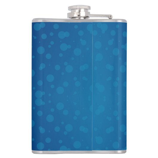 A blue hip flask with a silver cap  フラスク (裏面)