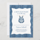 A Blue Jean Baby Denim Baby Shower 招待状 (正面)
