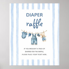 A Blue Jean Baby Diaper Raffle sign ポスター