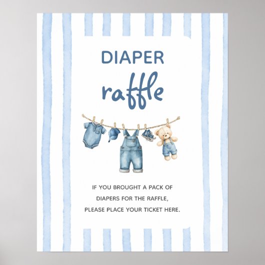 A Blue Jean Baby Diaper Raffle sign ポスター (正面)