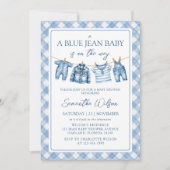 A Blue Jean Baby On The Way Baby Shower Invitation 招待状 (正面)