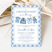 A Blue Jean Baby On The Way Baby Shower Invitation 招待状