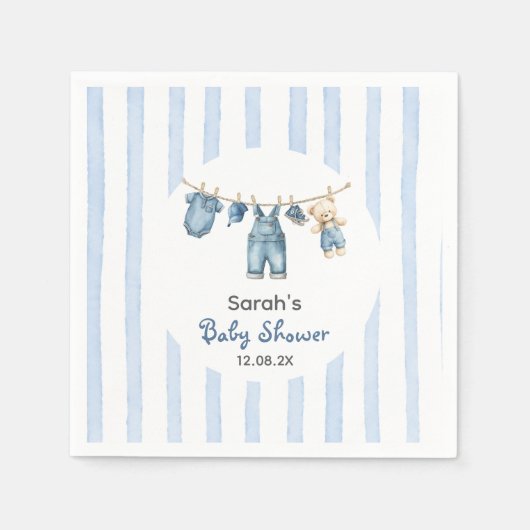 A Blue Jean Baby Shower スタンダードカクテルナプキン (正面)