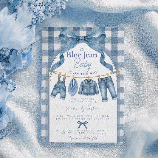 A Blue Jean Baby Shower Boy 招待状