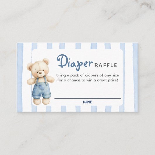 A Blue Jean Baby Shower Diaper Raffle Card エンクロージャーカード (正面)