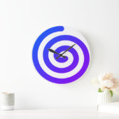 A Blue Spiral Kitchen or Living Room Wall Clock ラージ壁時計 (ホーム)