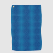 A blue towel with a subtle dotted pattern hangs  ゴルフタオル (正面)