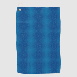 A blue towel with a subtle dotted pattern hangs  ゴルフタオル