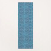 A blue yoga mat with a subtle geometric pattern ヨガマット (正面)