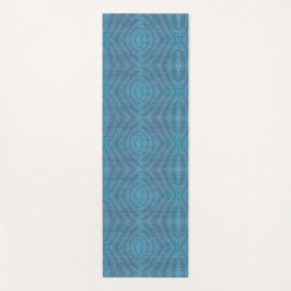 A blue yoga mat with a subtle geometric pattern  ヨガマット