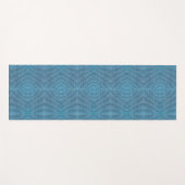 A blue yoga mat with a subtle geometric pattern  ヨガマット (正面(横))