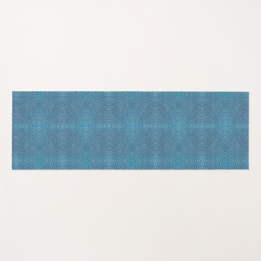 A blue yoga mat with a subtle geometric pattern  ヨガマット (正面(横))
