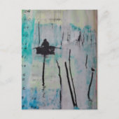 A Boat and a Bird Mixed Media Collage ポストカード (正面)