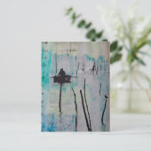 A Boat and a Bird Mixed Media Collage ポストカード (スタンド正面)