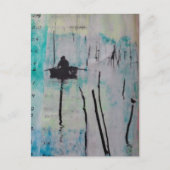 A Boat and a Bird Mixed Media Collage ポストカード (正面)