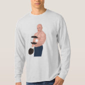 A bodybuilder daddy training with dumbbells tシャツ (正面)