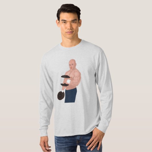 A bodybuilder daddy training with dumbbells tシャツ (正面フル)