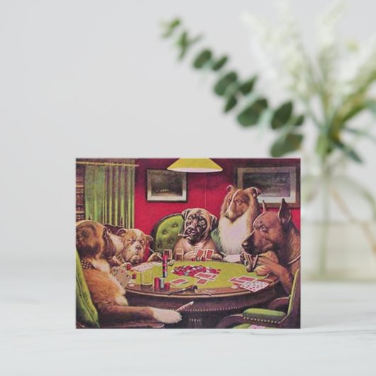 A Bold Bluff, Dogs Playing Poker, ポストカード (スタンド正面)