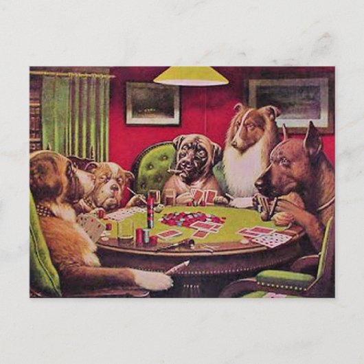 A Bold Bluff, Dogs Playing Poker, ポストカード (正面)