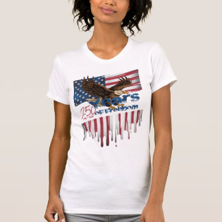 A bold, distressed illustration of a soaring bald  tシャツ