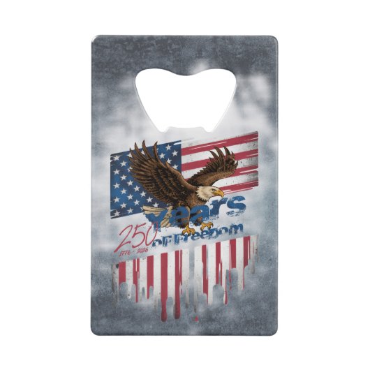 A bold illustration of an american eagle クレジットカード栓抜き (正面)