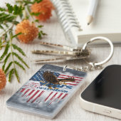 A bold illustration of an American symbol キーホルダー (正面右)