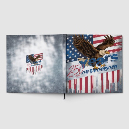 A bold,  illustration of an American symbol ゲストブック (全面)