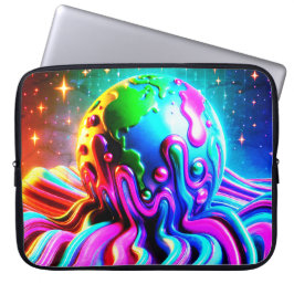 A Bold Multi-Colored Earth on an Electronics Bag ラップトップスリーブ
