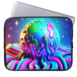 A Bold Multi-Colored Earth on an Electronics Bag ラップトップスリーブ