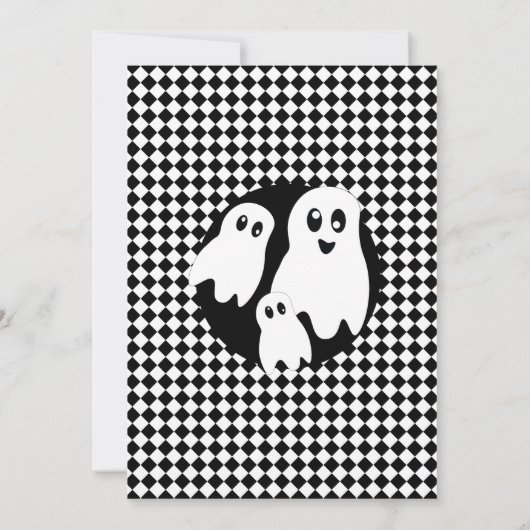 A BOO - HEALYベビーがハロウィーンシャワーを咲かせている 招待状 (裏面)